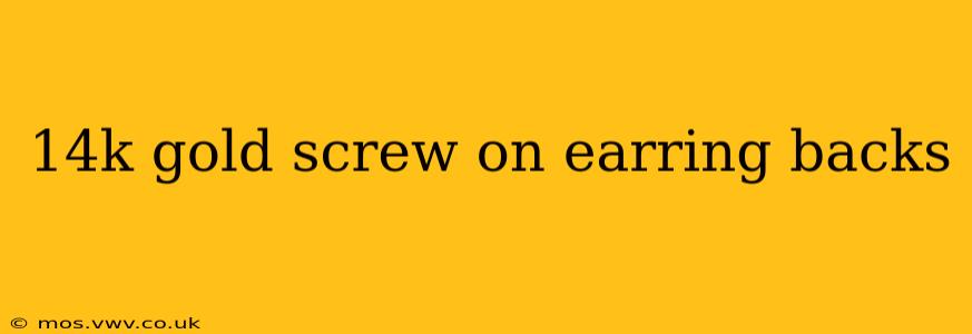 14k gold screw on earring backs