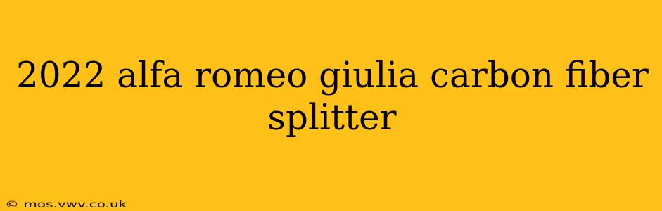 2022 alfa romeo giulia carbon fiber splitter