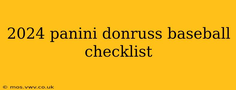 2024 panini donruss baseball checklist