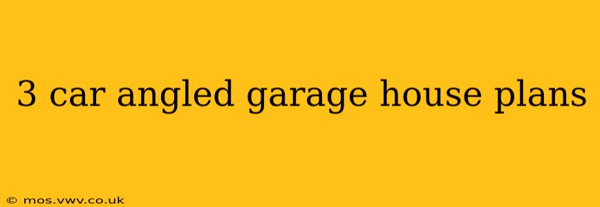 3 car angled garage house plans