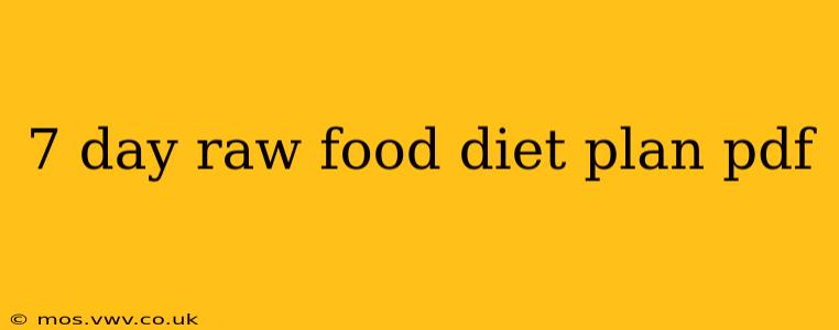 7 day raw food diet plan pdf