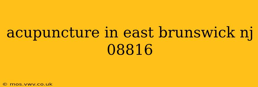 acupuncture in east brunswick nj 08816