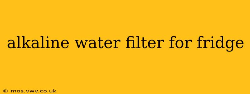 alkaline water filter for fridge