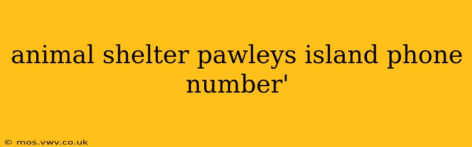 animal shelter pawleys island phone number'