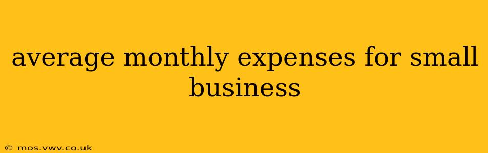 average monthly expenses for small business