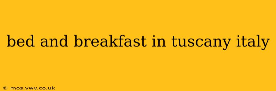 bed and breakfast in tuscany italy
