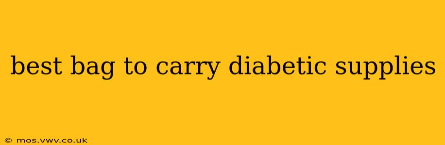 best bag to carry diabetic supplies