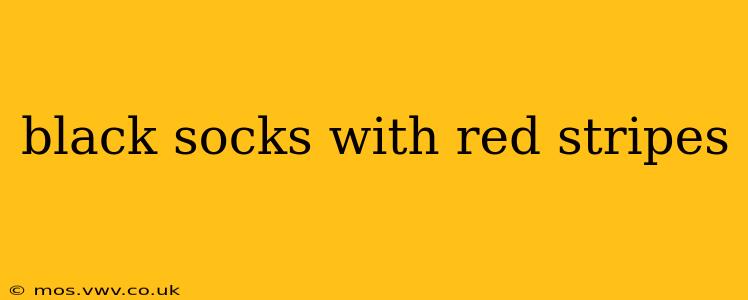 black socks with red stripes