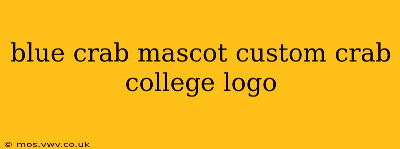 blue crab mascot custom crab college logo