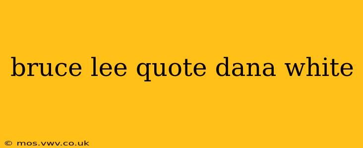 bruce lee quote dana white