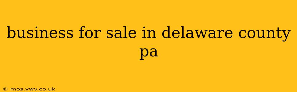 business for sale in delaware county pa