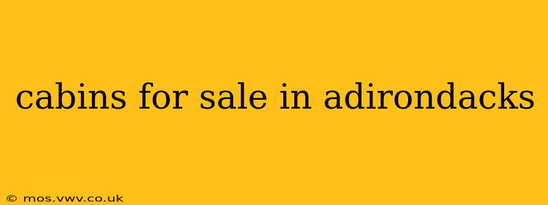 cabins for sale in adirondacks