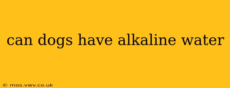 can dogs have alkaline water