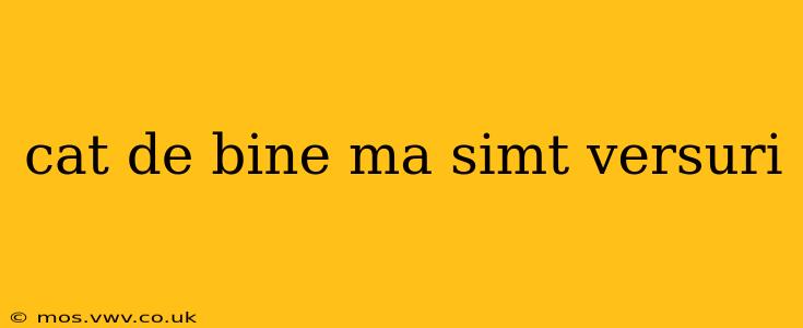cat de bine ma simt versuri