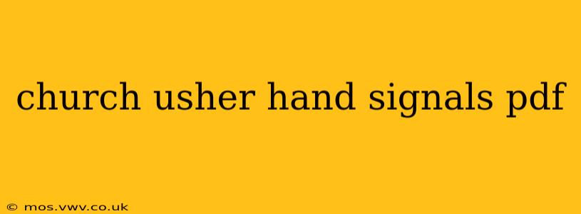 church usher hand signals pdf