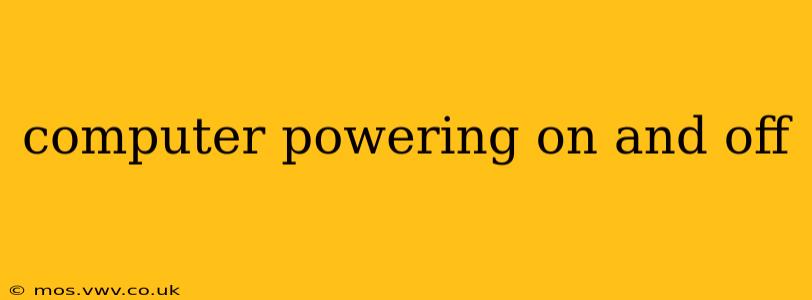 computer powering on and off