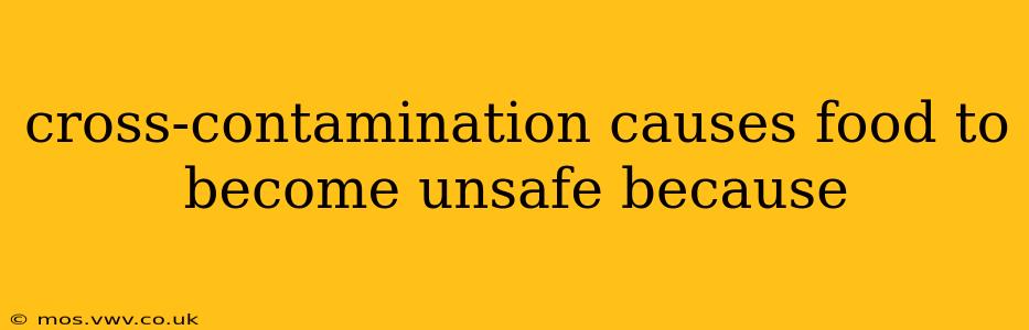 cross-contamination causes food to become unsafe because