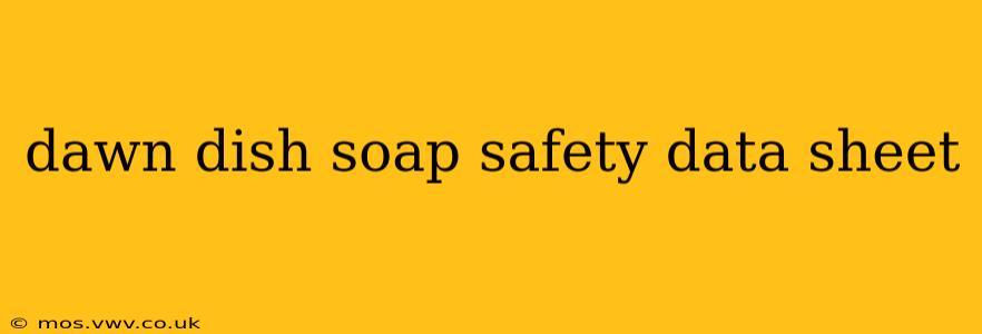 dawn dish soap safety data sheet
