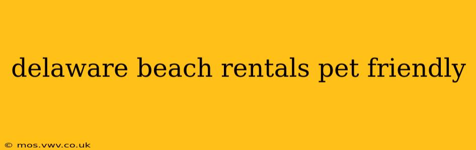 delaware beach rentals pet friendly