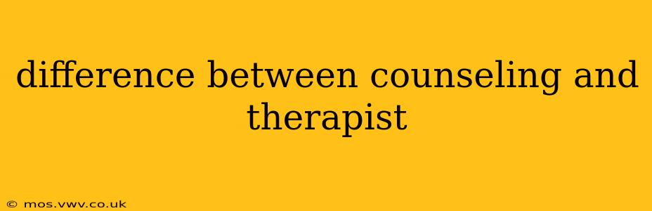 difference between counseling and therapist