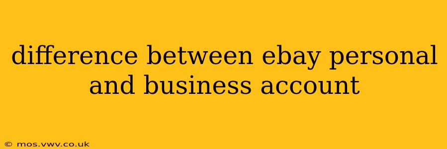 difference between ebay personal and business account