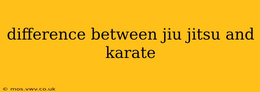 difference between jiu jitsu and karate