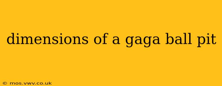 dimensions of a gaga ball pit