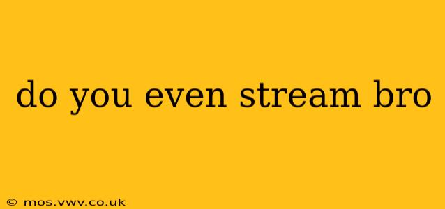 do you even stream bro