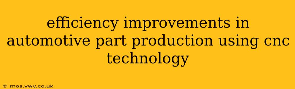 efficiency improvements in automotive part production using cnc technology