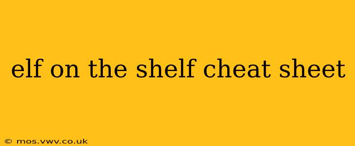 elf on the shelf cheat sheet