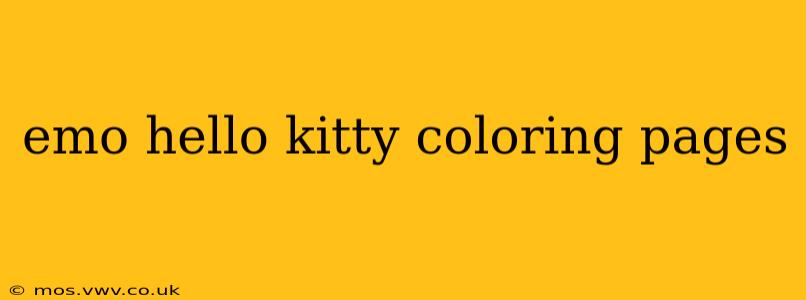 emo hello kitty coloring pages
