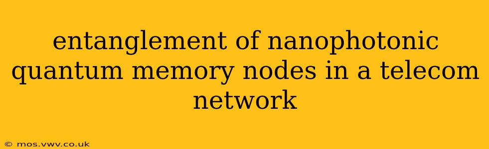 entanglement of nanophotonic quantum memory nodes in a telecom network