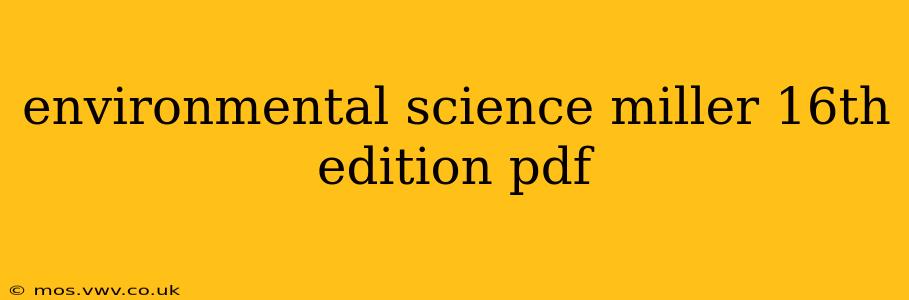 environmental science miller 16th edition pdf