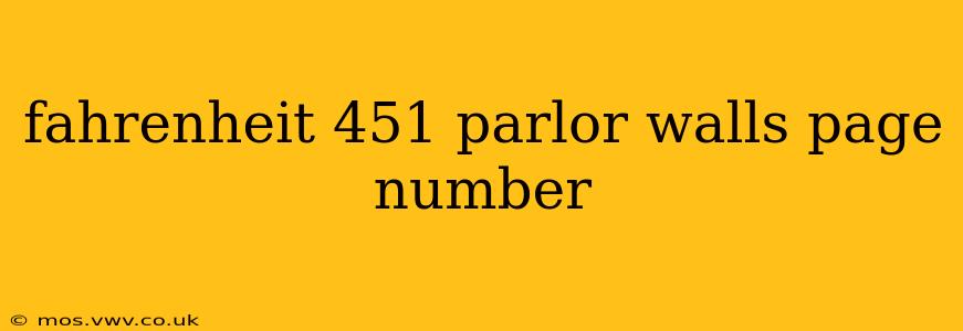 fahrenheit 451 parlor walls page number