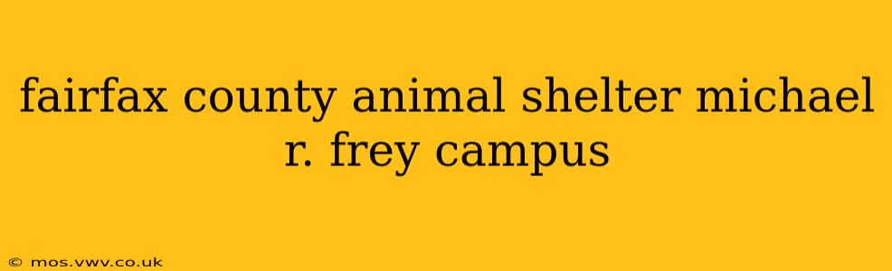 fairfax county animal shelter michael r. frey campus