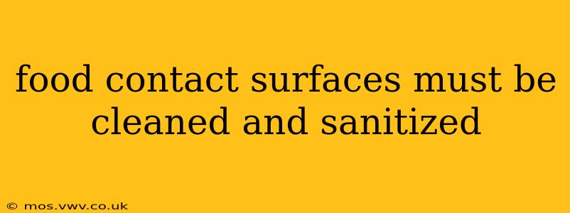 food contact surfaces must be cleaned and sanitized