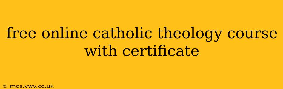 free online catholic theology course with certificate