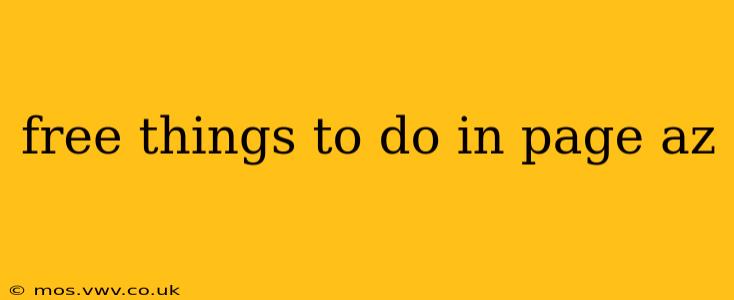 free things to do in page az