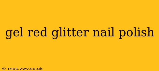 gel red glitter nail polish