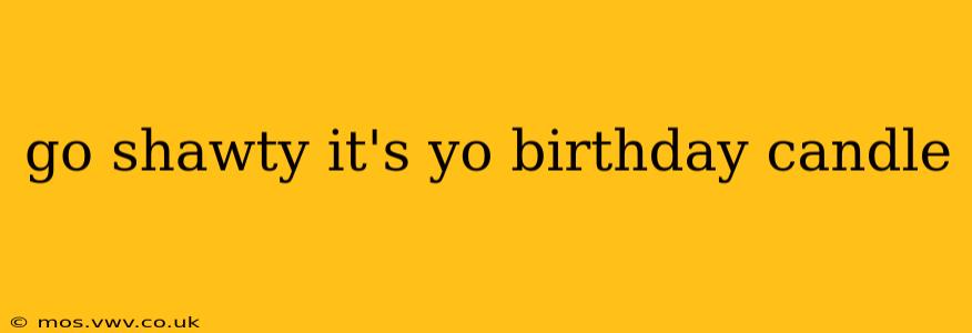 go shawty it's yo birthday candle