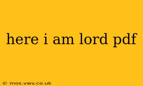 here i am lord pdf