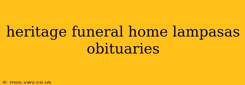 heritage funeral home lampasas obituaries