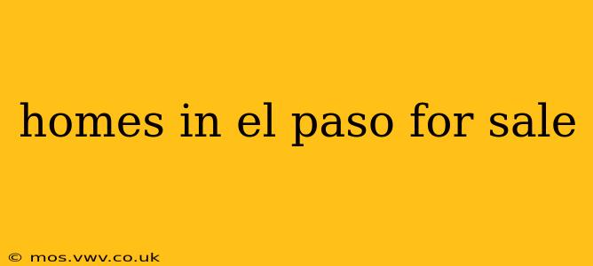 homes in el paso for sale