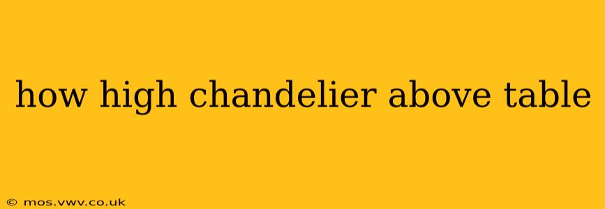 how high chandelier above table