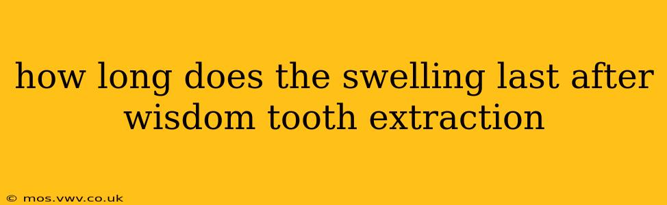 how long does the swelling last after wisdom tooth extraction