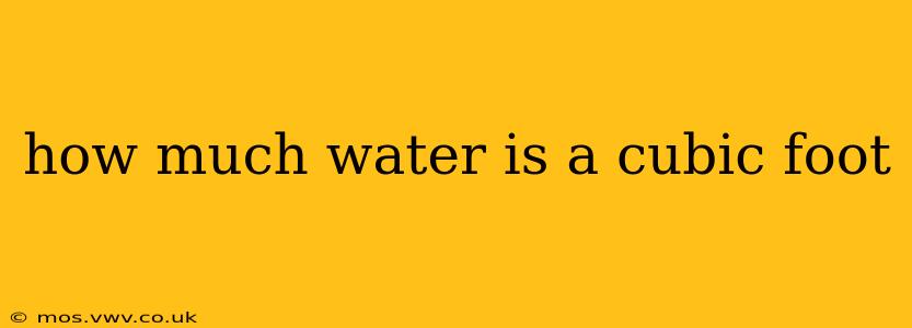 how much water is a cubic foot