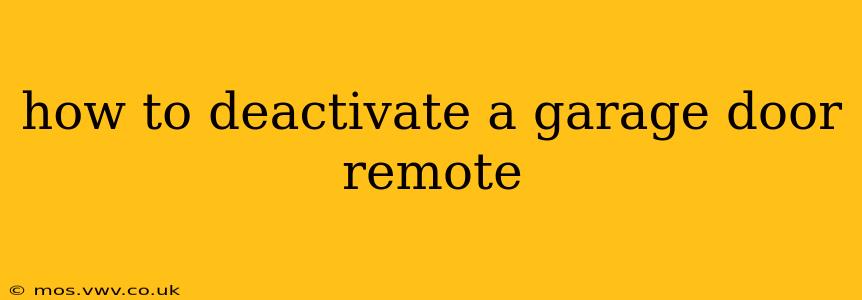 how to deactivate a garage door remote