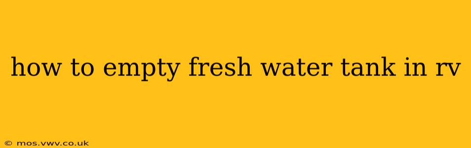 how to empty fresh water tank in rv