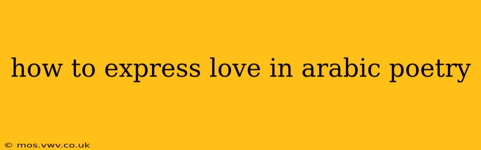how to express love in arabic poetry