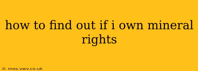 how to find out if i own mineral rights